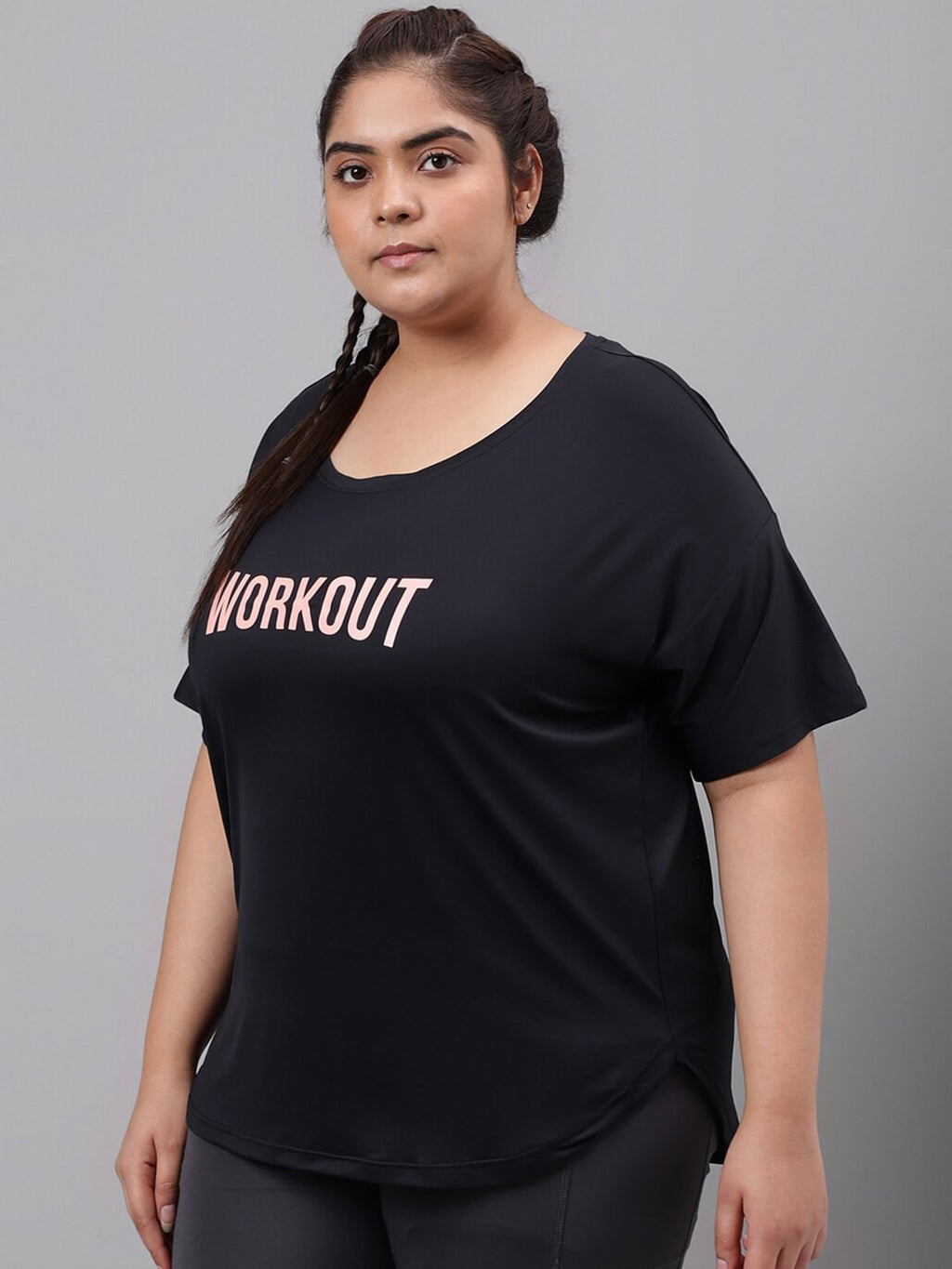 MKH Plus Size Typography Printed Dri-FIT T-shirt | Grocsy