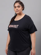 MKH Plus Size Typography Printed Dri-FIT T-shirt | Grocsy