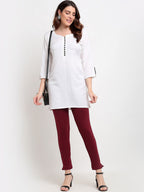 TAG 7 Women Maroon & Olive Green Pack of 2 Leggings | Grocsy