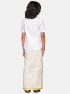Sethukrishna Boys White Shirt with Readymade Dhoti | Grocsy