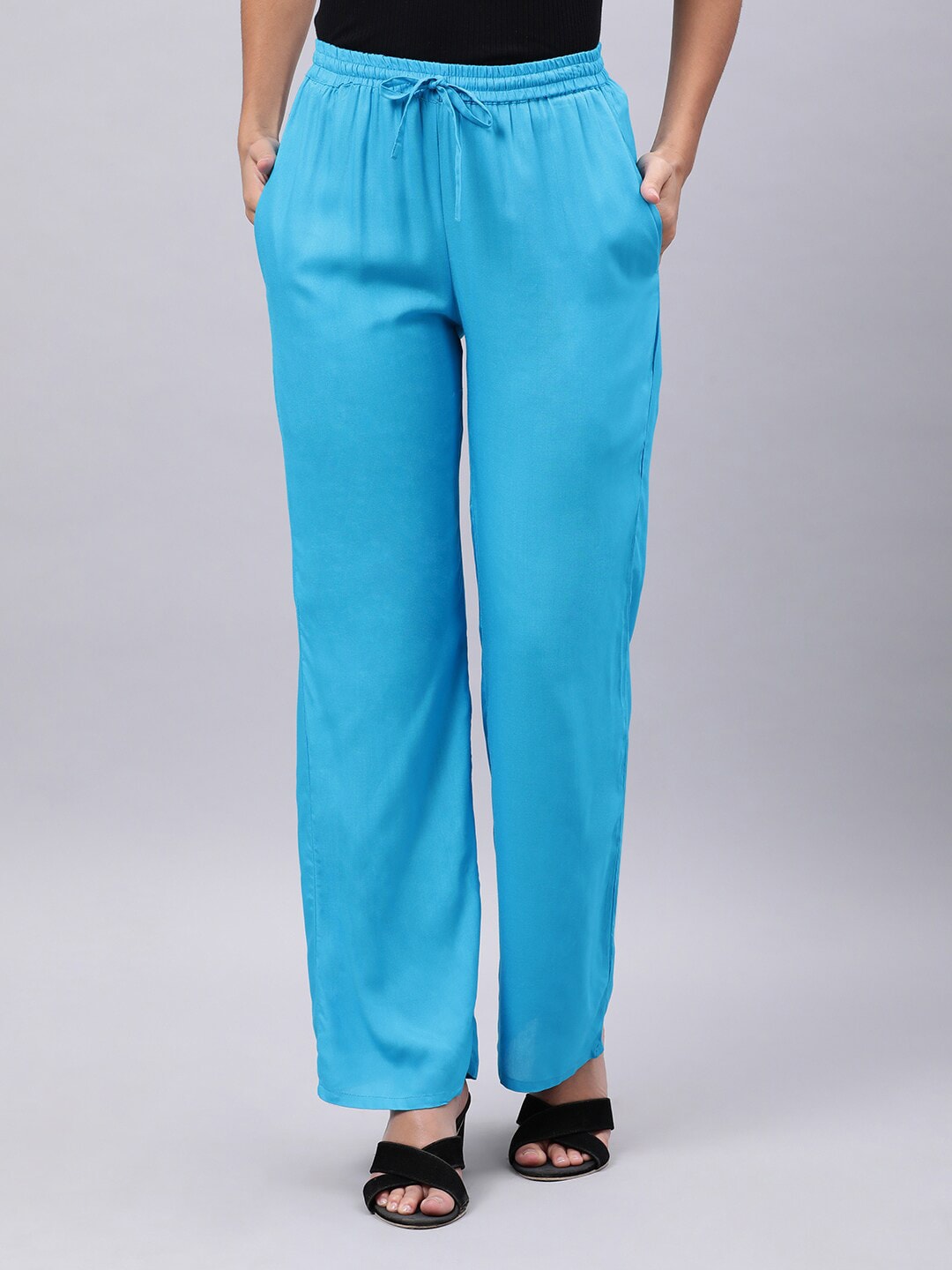 Souchii Blue Liva Ethnic Palazzos | Grocsy