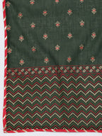 HERE&NOW Ethnic Motifs Printed Gotta Patti Pure Cotton Kurta With Trousers & With Dupatta | Grocsy