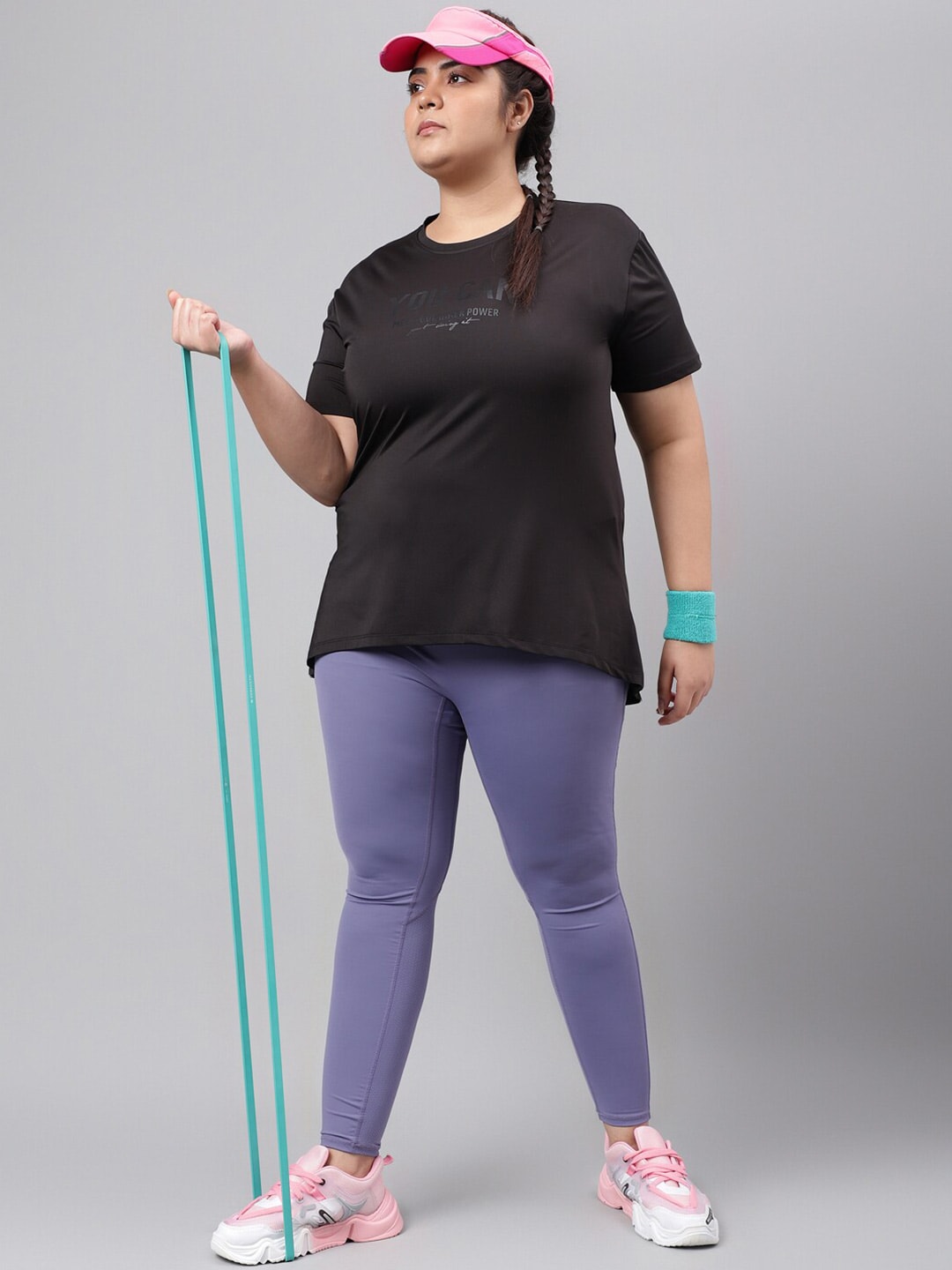 MKH Plus Size Typography Printed Drop Shoulder Sleeves Relaxed Fit Dri-FIT Sports T-Shirt | Grocsy