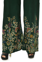 Mominos Fashion Moeza Reyon Cotton Bottle Green Floral Palazzo | Grocsy