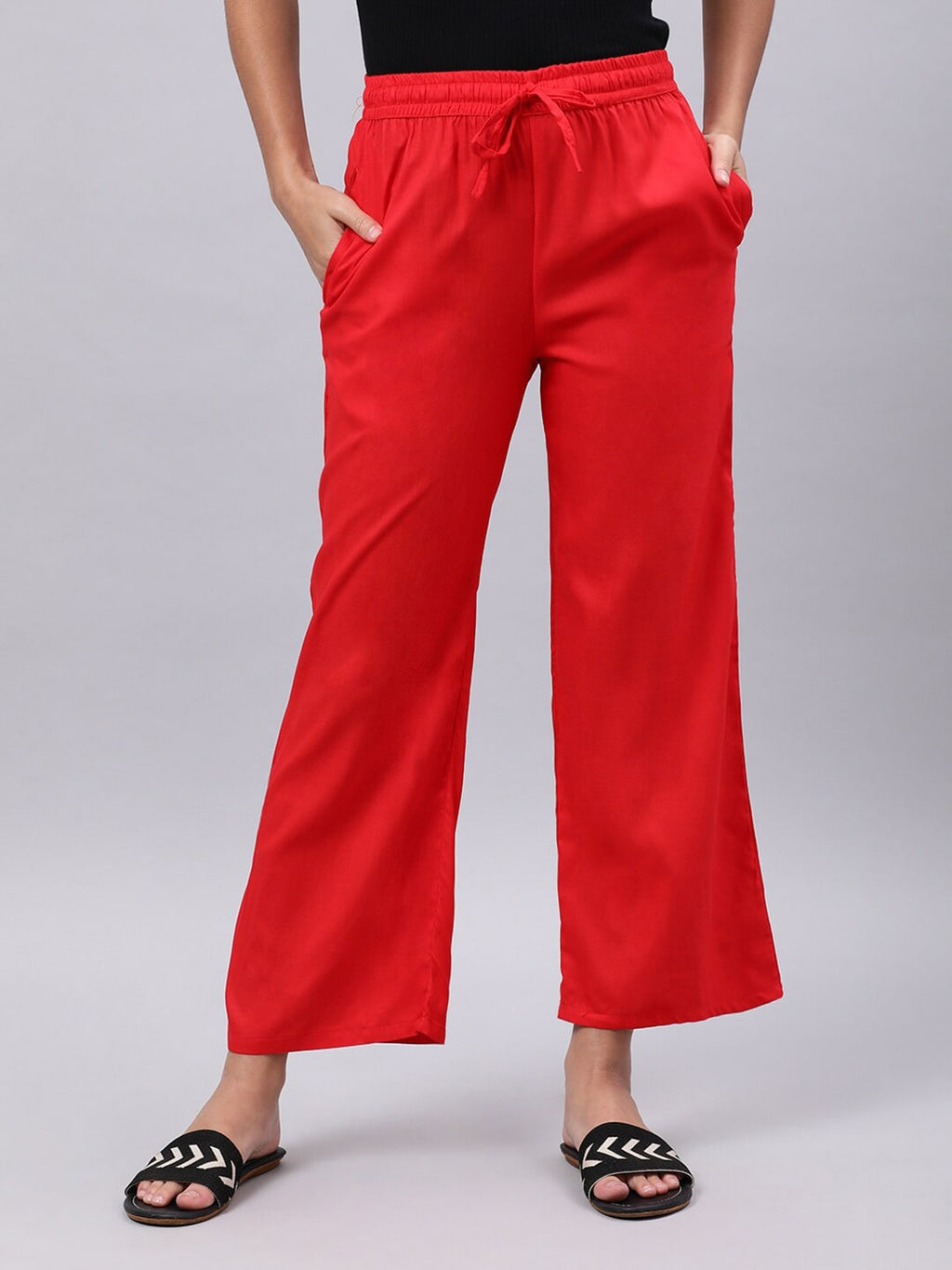 Souchii Red Liva Palazzos | Grocsy