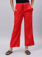Souchii Red Liva Palazzos | Grocsy