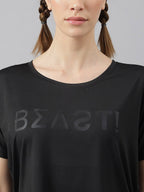 MKH Typography Printed Drop-Shoulder Sleeves Dri-FIT Sports T-shirt | Grocsy