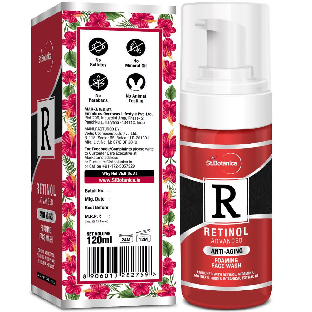 St.Botanica Retinol Advanced Anti Aging Foaming Face Wash | Grocsy