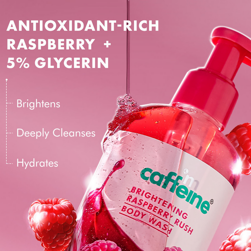 mcaffeine Brightening Raspberry Rush Body Wash For Brighter Glowing Skin | Grocsy