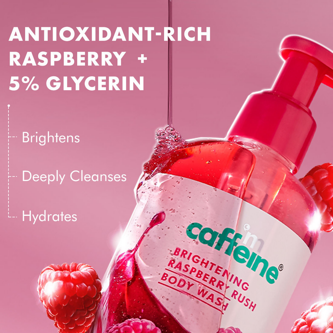 mcaffeine Brightening Raspberry Rush Body Wash For Brighter Glowing Skin | Grocsy