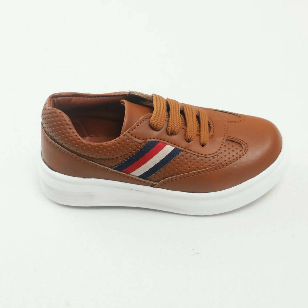 Tiny Bugs Boys Lace Up Casual Sheos - Tan | Grocsy