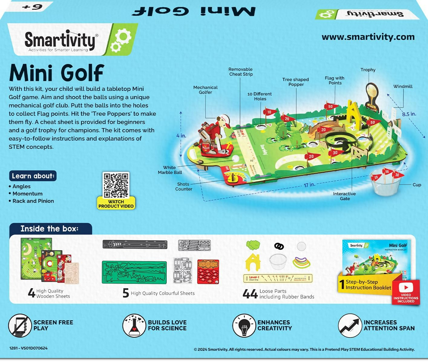 Smartivity Mini Golf Tabletop Game for Kids 6-12 Years Old | Grocsy