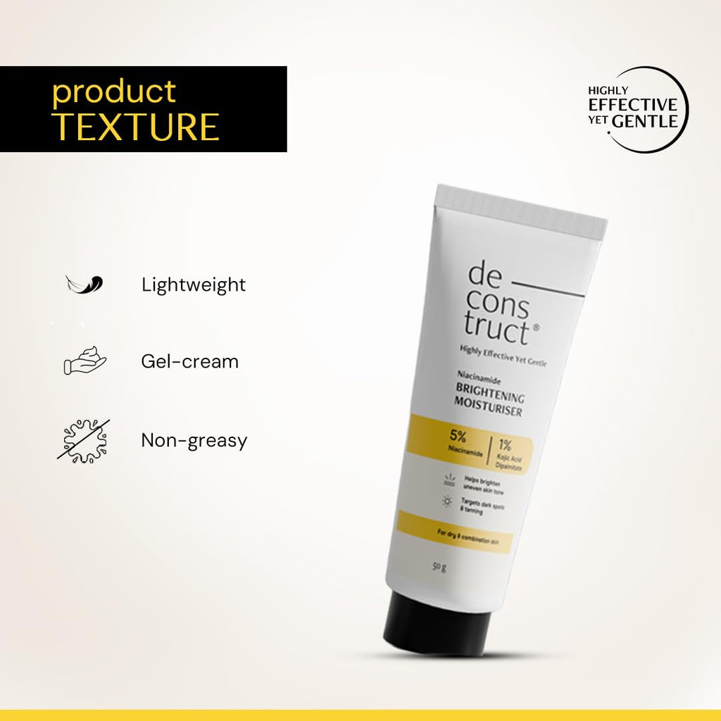 Deconstruct Niacinamide Brightening Face Moisturizer 5% Niacinamide + 1% Kojic Acid + 5% Vitamin C | Grocsy