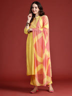 Indo Era Women Embroidered Panelled Mirror Work Pure Cotton Kurta with Trousers & Dupatta | Grocsy