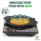 The Indus Valley CASTrong Cast Iron Fish Fry Pan, Pre-seasoned, Nonstick, 100% Pure, Toxin-free, Induction, 22.4/25cm, 1.5kg/2kg | Grocsy