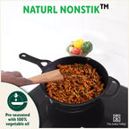 The Indus Valley CASTrong Cast Iron Fry Pan/Skillet, Pre-seasoned, Nonstick, 100% Pure, Toxin-free, Induction,Spatula, 25.4cm, 1.7L, 2.3kg | Grocsy