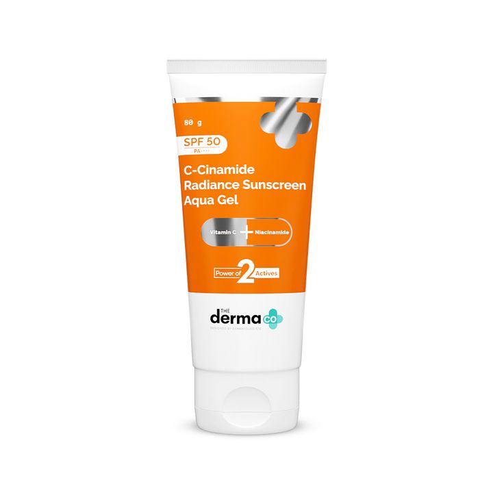 The Derma Co C-Cinamide Radiance Sunscreen Aqua Gel with SPF 50 | Grocsy