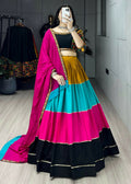 Yash Enterprise Multi Color Rayon Cotton Embroidery Semi Stitched Navratri Top Chaniya Choli | Grocsy