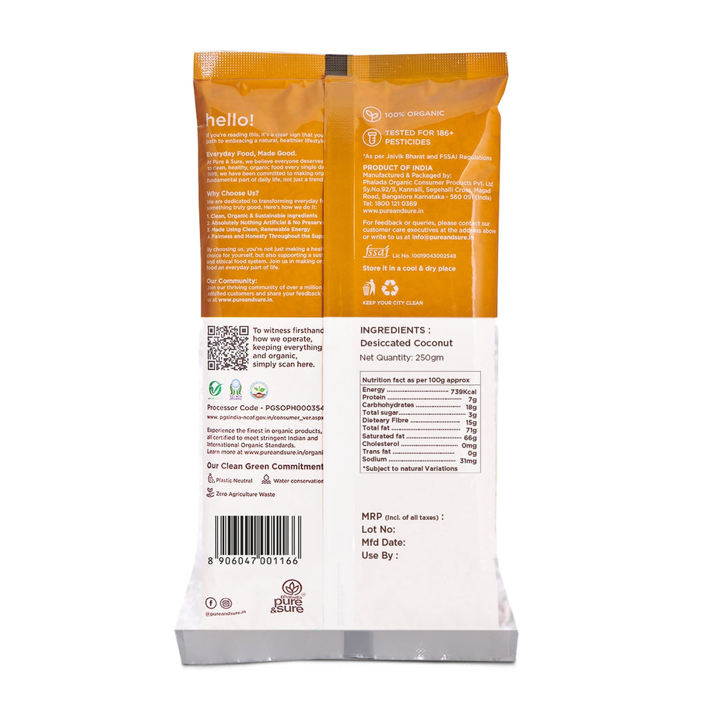 Pure & Sure Organic Desiccated Coconut Powder