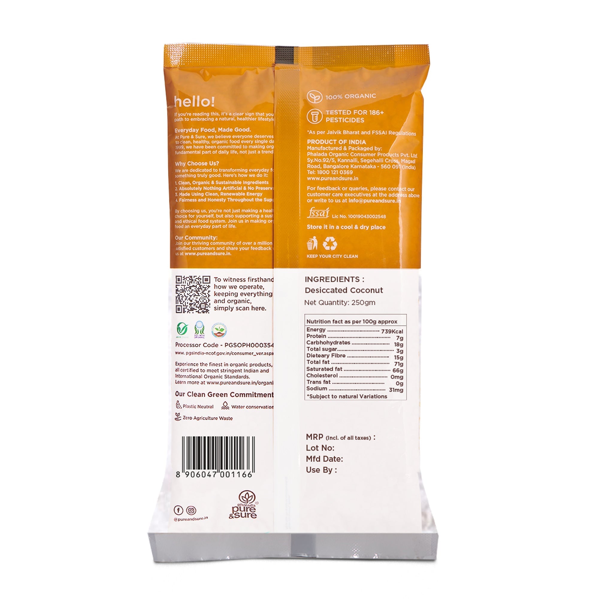 Pure & Sure Organic Desiccated Coconut Powder