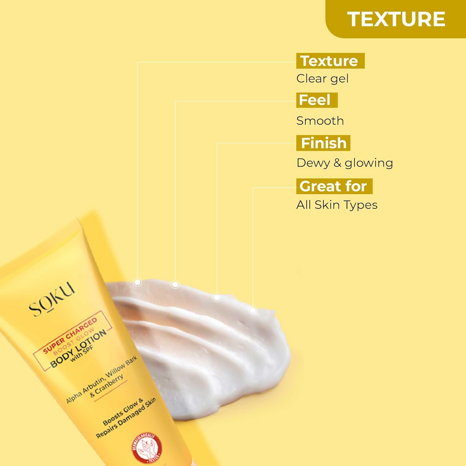 SOKU Super Charged Boost Glow Body Lotion With SPF | Grocsy