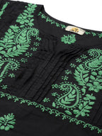 ADA Women Ethnic Motifs Embroidered Cotton Chikankari Floral Kurta | Grocsy