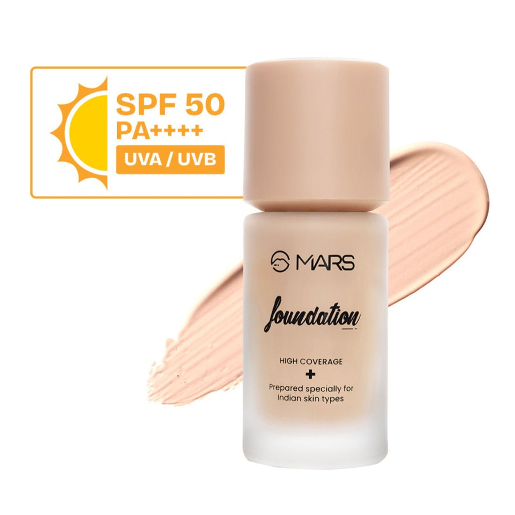 MARS Cosmetics SPF50 PA++++ High Coverage Liquid Foundation - 1 | Grocsy