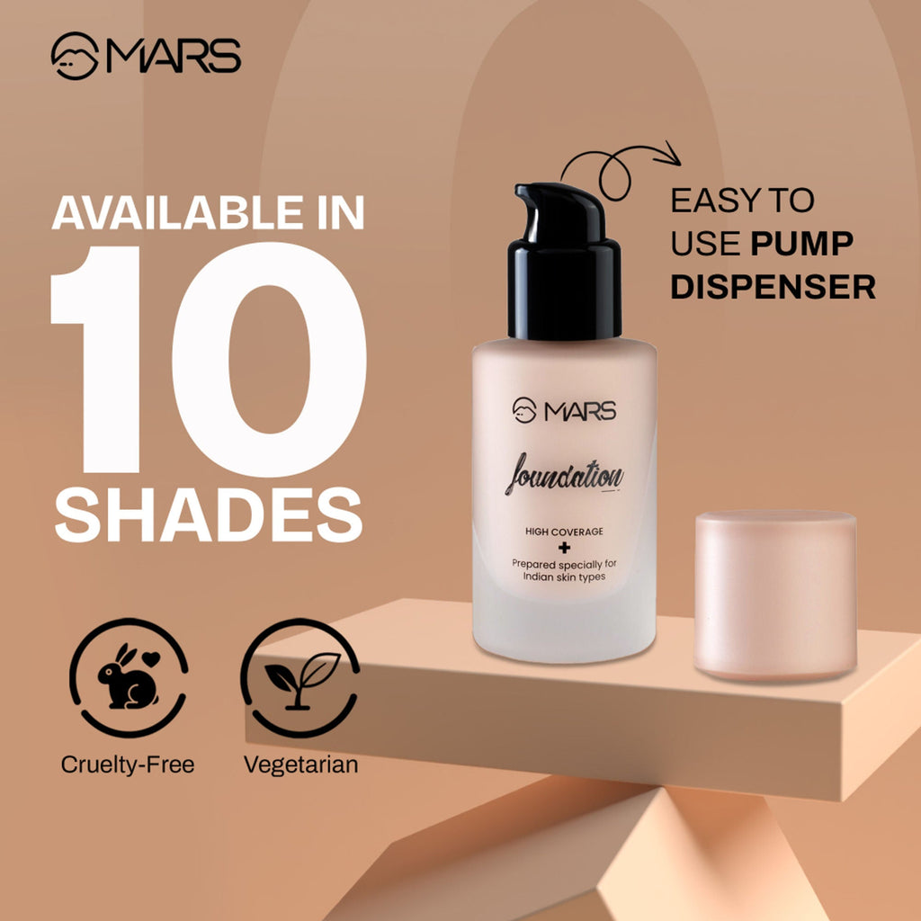 MARS Cosmetics SPF50 PA++++ High Coverage Liquid Foundation - 1 | Grocsy