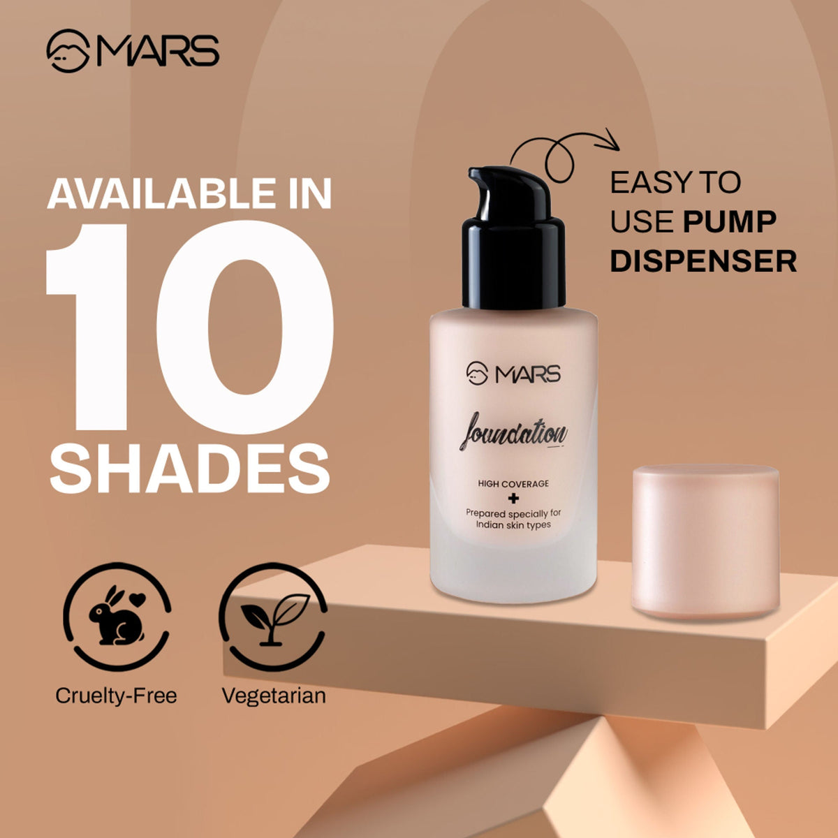 MARS Cosmetics SPF50 PA++++ High Coverage Liquid Foundation - 3 | Grocsy