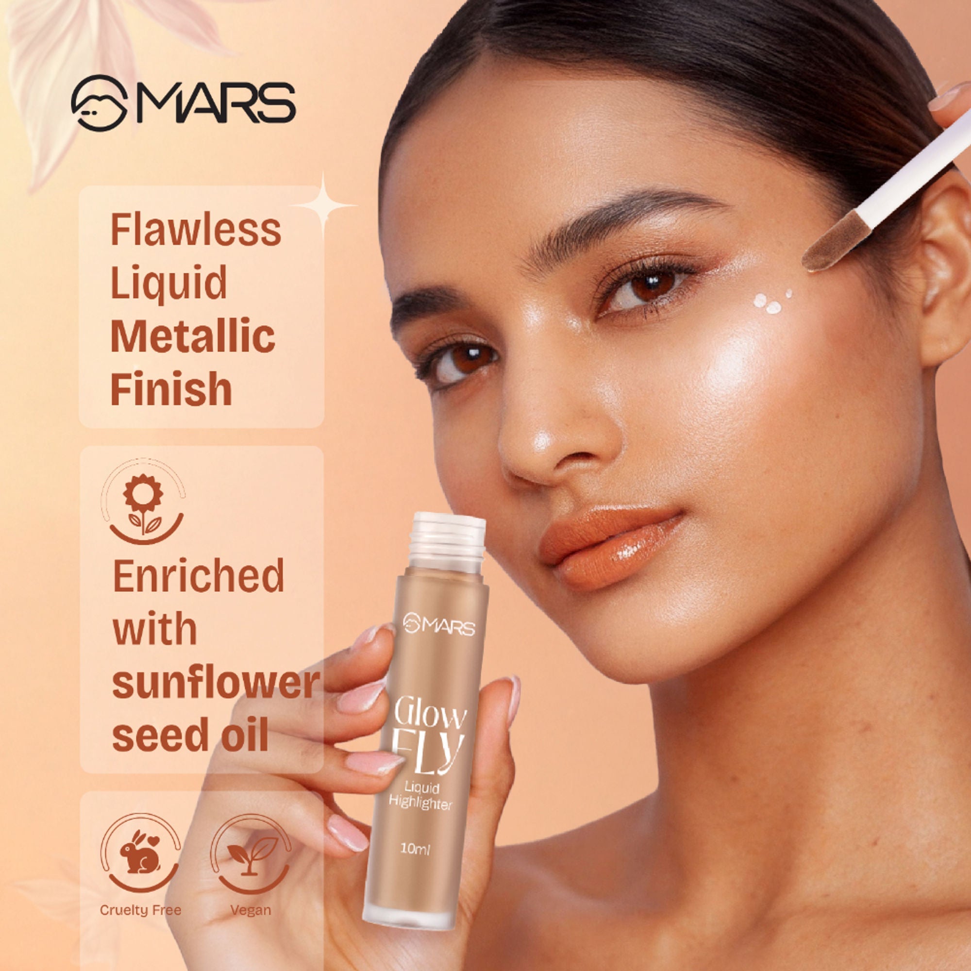MARS Cosmetics Glow Fly Liquid Highlighter - 01-Winged Rose | Grocsy