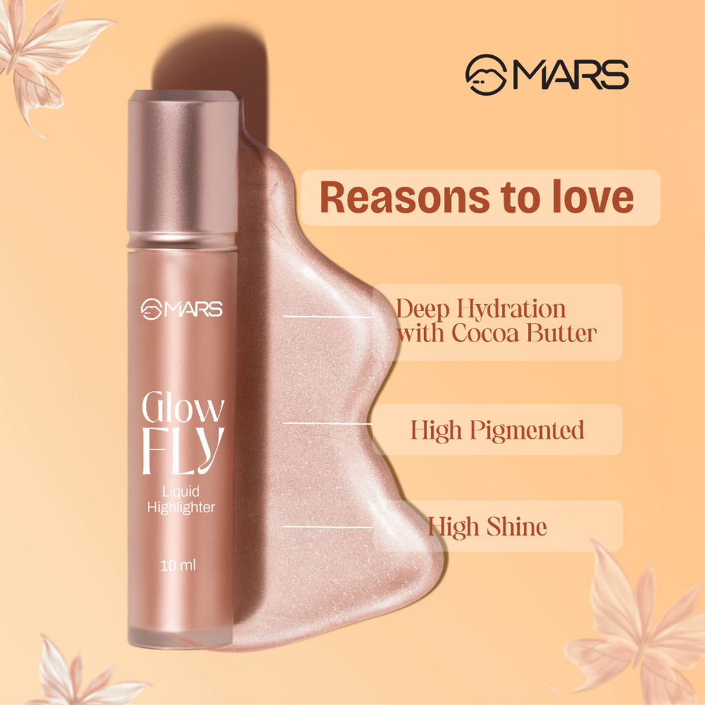 MARS Cosmetics Glow Fly Liquid Highlighter - 03-Winged Gold | Grocsy