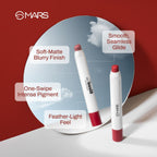 MARS Cosmetics Cloud Kiss Soft - Matte Lip Crayon - 12 Crimson Mist | Grocsy
