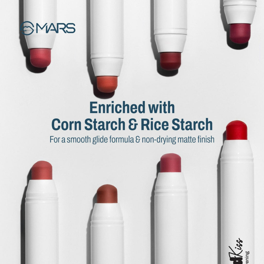 MARS Cosmetics Cloud Kiss Soft - Matte Lip Crayon - 12 Crimson Mist | Grocsy