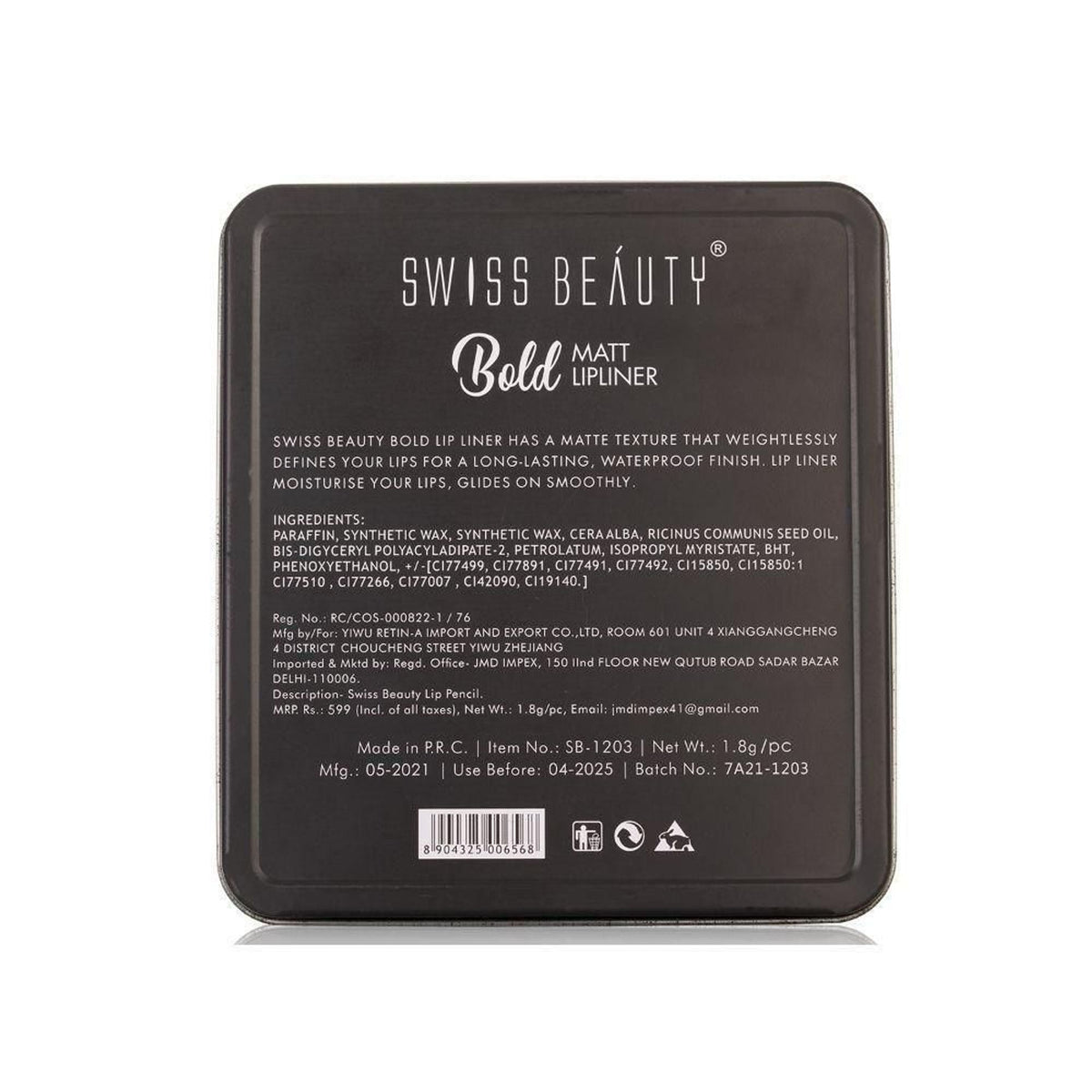 Swiss Beauty Bold Matt Lip Liner Pencil, Long-lasting , Matte Finish , Non-Drying - Pack of 12 | Grocsy