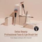 Swiss Beauty Professional Face & Eye Brush, Soft Synthetic Bristles , Flawless Application- Set of 6 | Grocsy