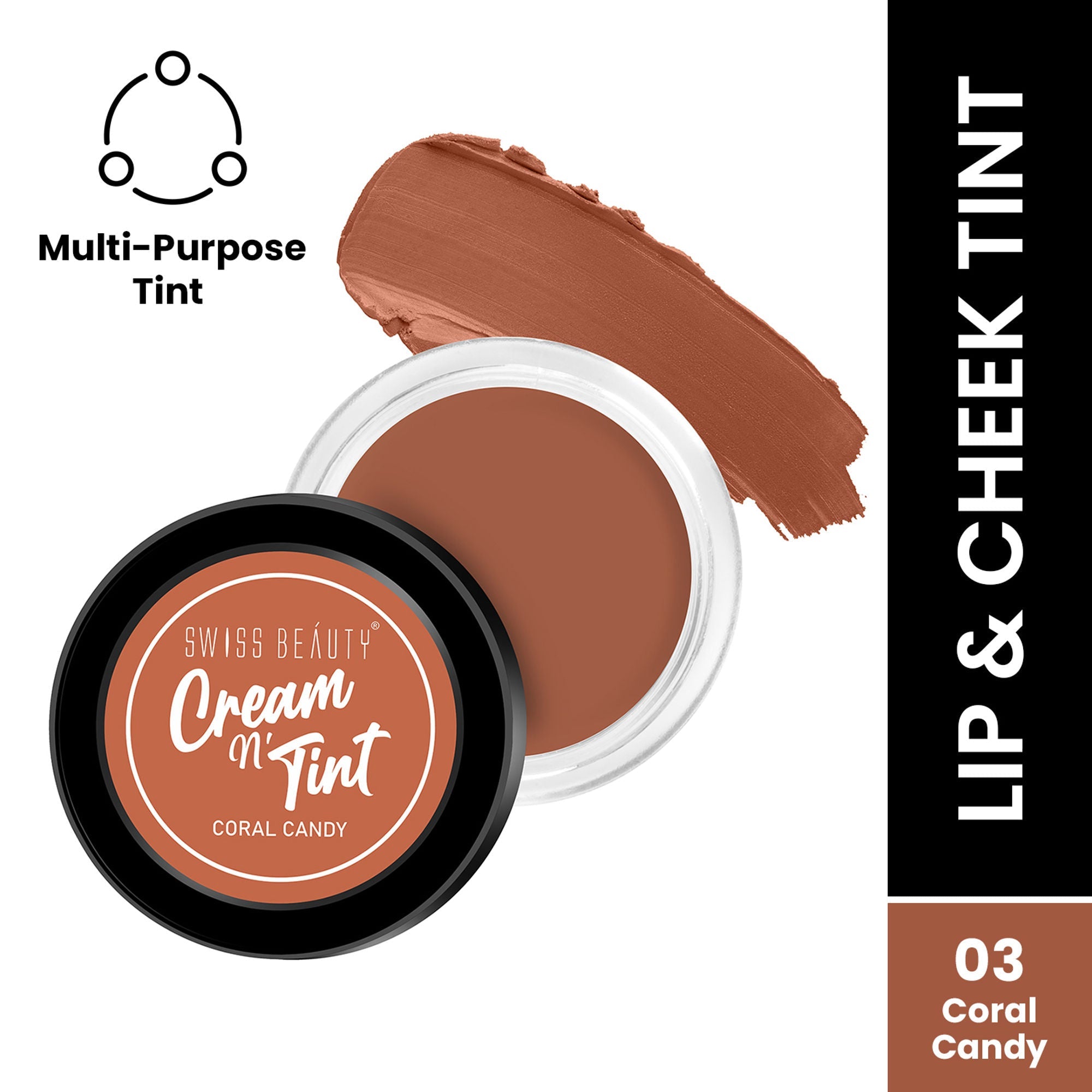 Swiss Beauty Lip & Cheek Cream - Coral Candy | Grocsy