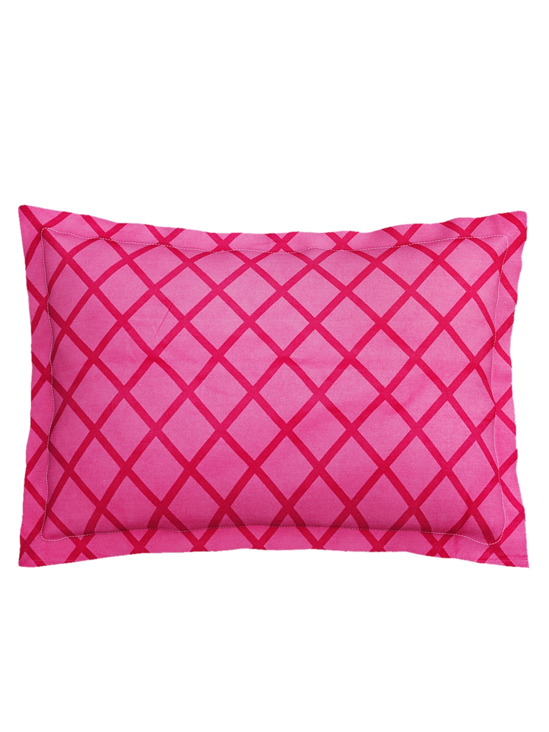 SEJ by Nisha Gupta White & Pink Floral 144 TC Cotton 1 King Bedsheet with 2 Pillow Covers | Grocsy