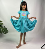 ArthLife Blue Unicorn Party Wear Dress | Grocsy