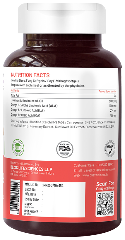 Bliss Welness Cardio Bliss + Omega 3 6 9 Capsule | Grocsy