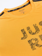 Alcis Men Typography Printed Anti Static Slim Fit Sports T-shirt | Grocsy