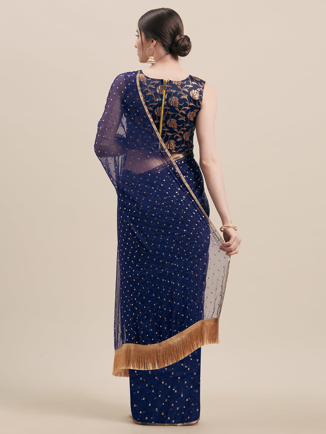 Tikhi Imli Blue Embellished Saree | Grocsy
