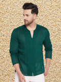 Even Apparels Men's Pure Cotton Green Kurta | Grocsy