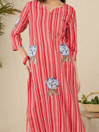 Indo Era Women Solid V-Neck Regular Kurta with Trousers | Grocsy