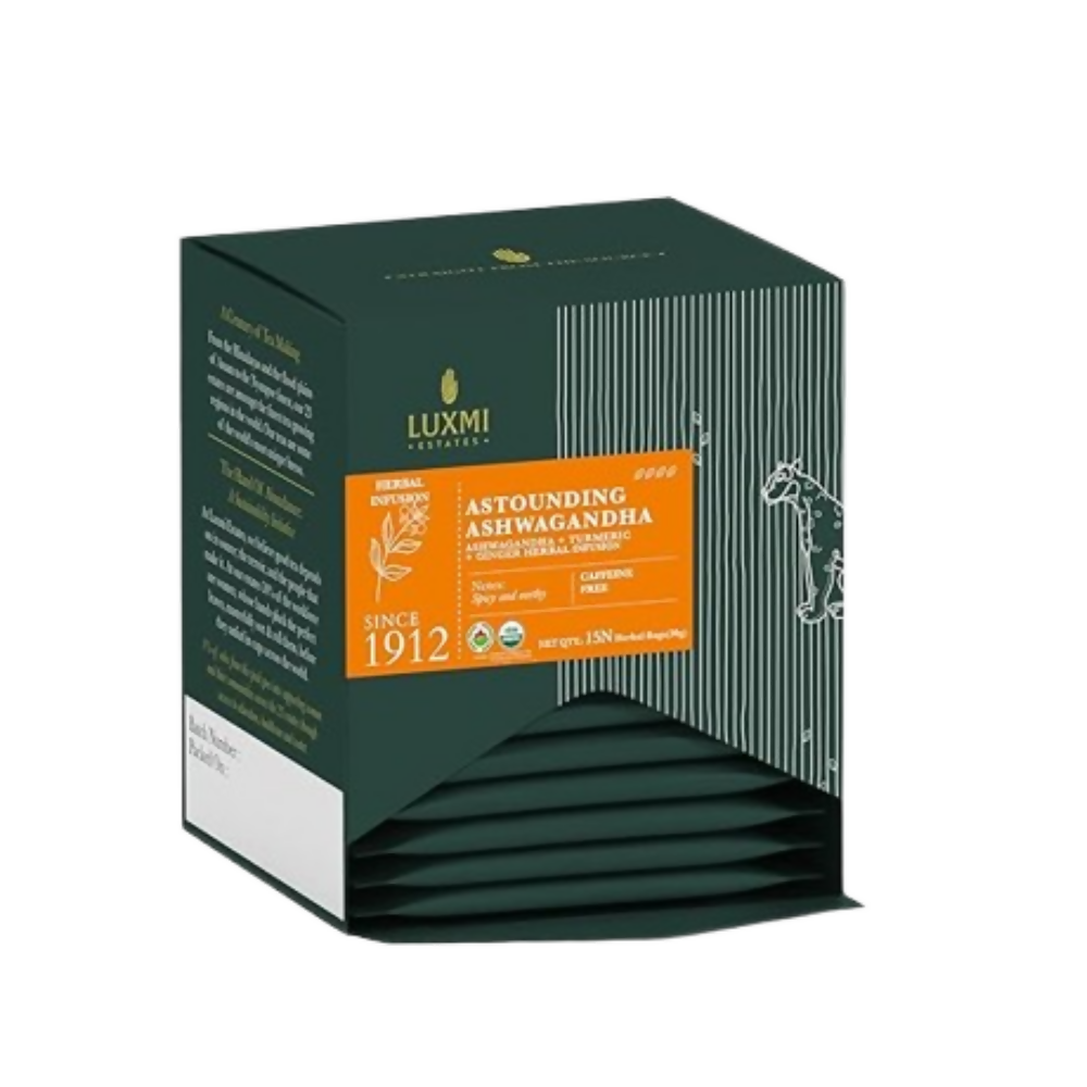 Luxmi Estates Astounding Ashwagandha – Certified Organic Herbal Infusion | Grocsy