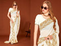 PR Fashion White Fendi Two Tone Silk Heavy Zari Embroidery Work With Zircon Work Saree | Grocsy