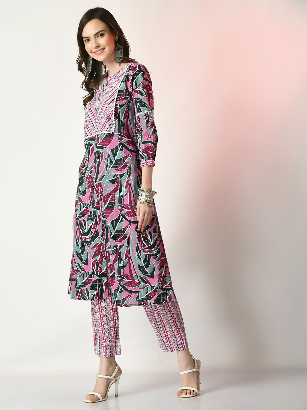 Myshka Women's Multi Printed Kurta With Palazzos | Grocsy