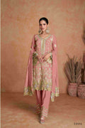 Festive Wear Ethnic Peach Chinon Stitched Suit With Dupatta - Zeeya | Grocsy