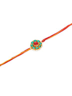 Designer kundan Rakhi - Ruby Raang | Grocsy