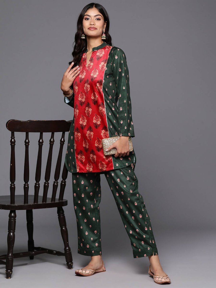 Ahalyaa Women's Traditional Wear Co-ods - Green | Grocsy