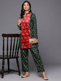 Ahalyaa Women's Traditional Wear Co-ods - Green | Grocsy